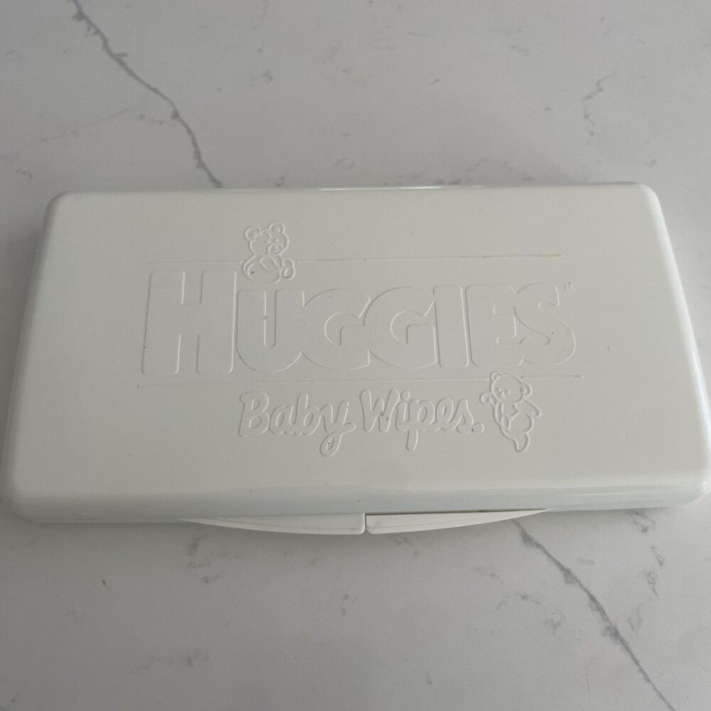 Vintage Huggies Travel Wipes Case Pop Up Top Slim Packable
